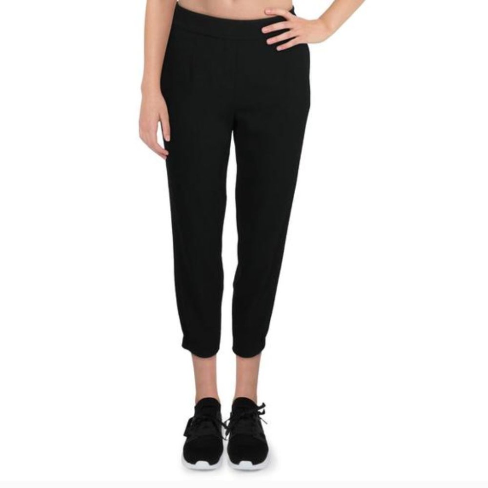 R Label The Reset Black Elastic Band Stretch Cuffed Jogger Pants XS